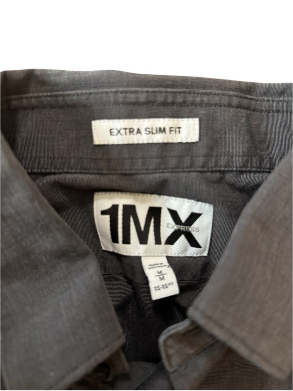 Express Men's Charcoal Dress Shirt - Picture 4 of 5